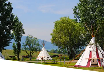 Tepees at the Mountain View RV Park in Joseph, Oregon