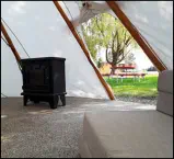 Interior and view from the Hunters Lodge near Wallowa Lake