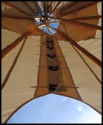 Tepee pole bundle at the Mountain View RV Campground in Joseph, Oregon 