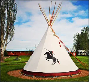 The Spirit Warrior Lodge at the Mountain View Motel & RV Park near Wallowa Lake.