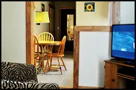 A peek at the kitchen dinette from the Sunflower Suite’s sitting room.