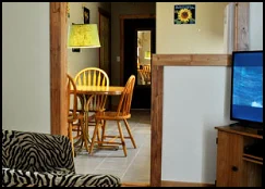 A peek at the kitchen dinette from the Sunflower Suite’s sitting room.