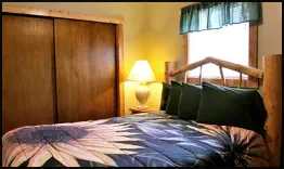 Sleep comfortably on the queen bed in the Sunflower Suite bedroom in Joseph, Oregon.