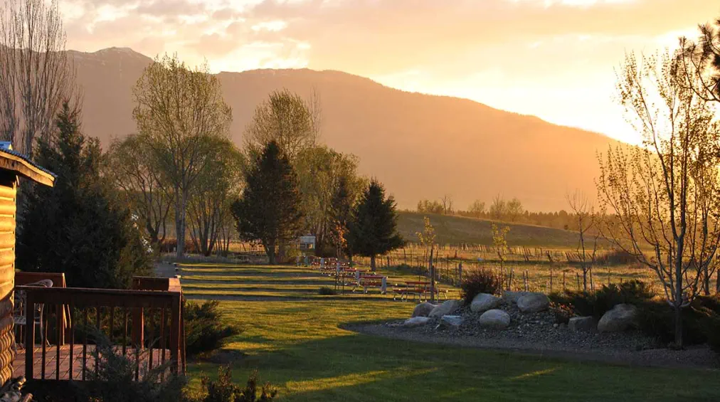 Sunset at the Mt. View Motel - RV Park near Joseph, Oregon