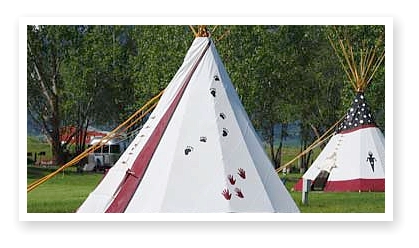 Romantic tepee camping with heater and lantern with flickering LED “flames”